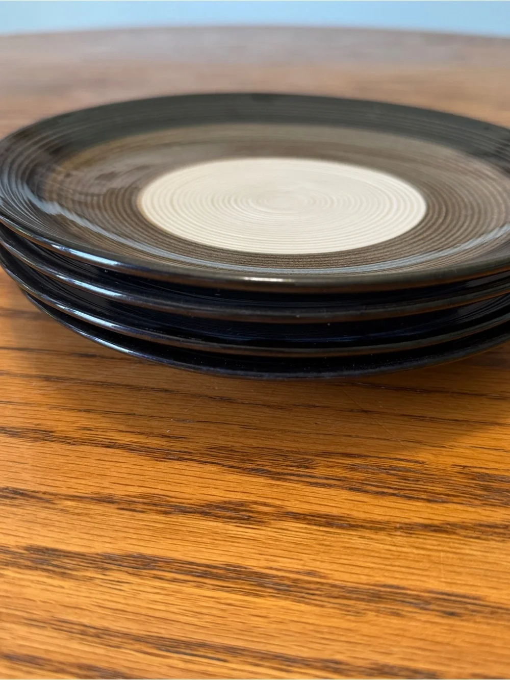 Sango Capri Black 4810 Salad Dessert Plates 7 5/8” Set 4